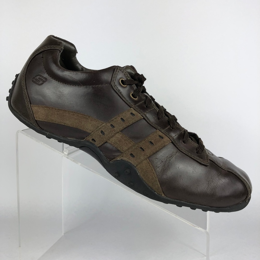 Skechers Citywalk Brown Leather Sneaker Size:10.5